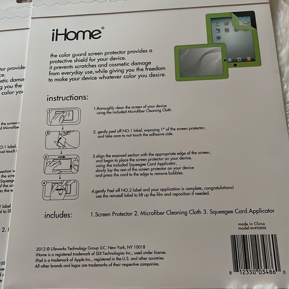 Two Lime Green Screen Protectors for iPad - Picture 5 of 6